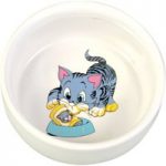 Trixie Ceramic Cat Bowl with Cartoon – 0.3 litre