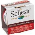 Schesir Natural with Rice Saver Pack 24 x 85g – Pure Tuna & Beef with Rice