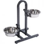 U-Shaped Dog Bowl Stand with Stainless Steel Bowls – 2 x 1.6 litre