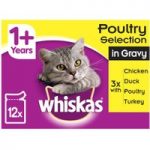 Whiskas 1+ Poultry Selection in Gravy – Saver Pack: 96 x 100g
