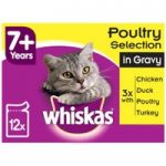 Whiskas 7+ Senior Pouches in Gravy – 48 x 100g Fish & Meat Selection