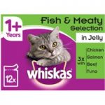 Whiskas 1+ Fish & Meat Selection in Jelly – 48 x 100g