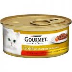 Gourmet Gold Delicacies in Sauce 12 x 85g – Beef & Chicken