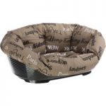 Ferplast Siesta Deluxe Black Dog Basket with Cover – Cities – Size 4 Set: 61.5 x 45 x 21.5 cm (L x W x H)