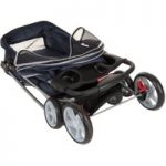 Sporty Pet Stroller for Small Dogs – Navy Blue & Grey