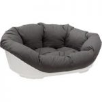 Ferplast Siesta Deluxe White Dog Basket with Cover – Anthracite – Size 6: 70.5 x 52 x 23.5 cm (L x W x H)