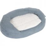 Oval Memory Foam Dog Bed – Grey – 72 x 50 x 20 cm (L x W x H)