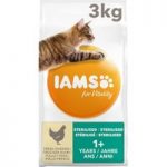 IAMS for Vitality Adult Sterilised Fresh Chicken Dry Cat Food – Economy Pack: 2 x 10kg