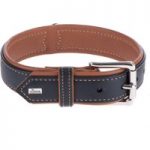 Hunter Canadian Dog Collar – Black / Cognac – Size 55: 42-48cm neck circumference