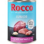 Rocco Junior 6 x 400g – Poultry with Chicken Hearts & Rice